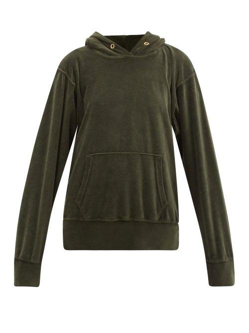 Matchesfashion.com Les Tien - Cotton-blend Velour Hooded Sweatshirt - Womens - Khaki