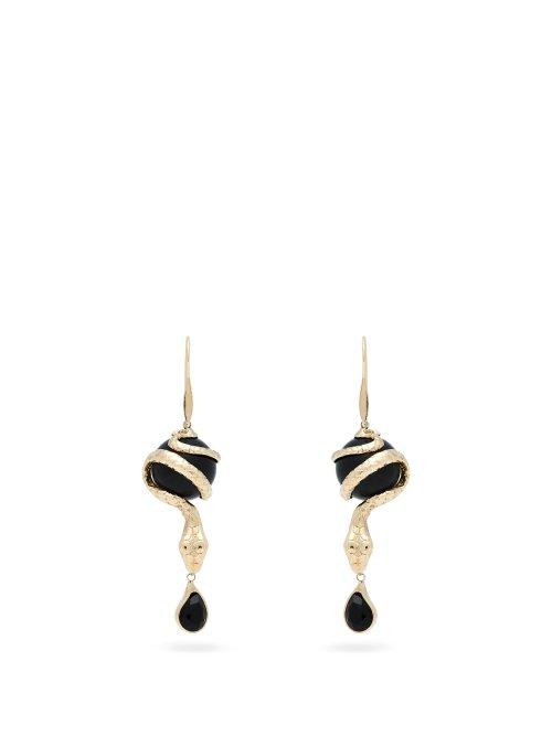 Matchesfashion.com Etro - Spherical Snake Drop Earrings - Womens - Black