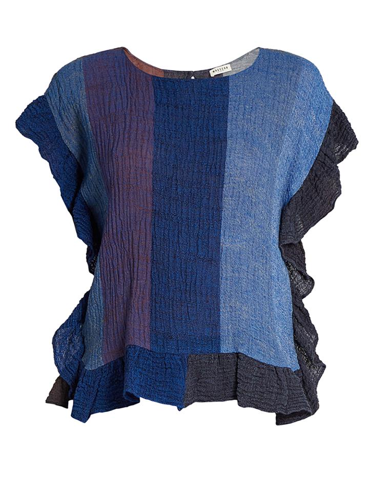 Masscob Ruffle-trimmed Linen-blend Top