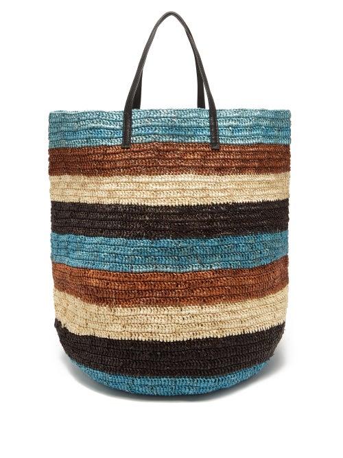 Sensi Studio - El Viajero Striped Straw Bag - Womens - Black Multi
