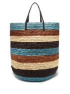 Sensi Studio - El Viajero Striped Straw Bag - Womens - Black Multi
