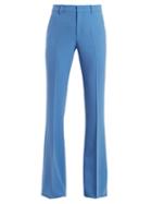 Matchesfashion.com Gucci - High Rise Flared Stretch Crepe Cady Trousers - Womens - Blue