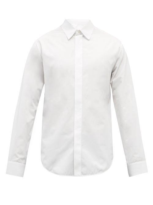 Mens Rtw Jil Sander - Curved-hem Organic-cotton Poplin Shirt - Mens - White