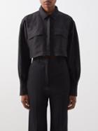 Frame - Cropped Canvas Shirt - Womens - Black