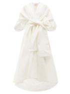 Roksanda - Tela Belted Cotton-blend Taffeta Gown - Womens - Ivory