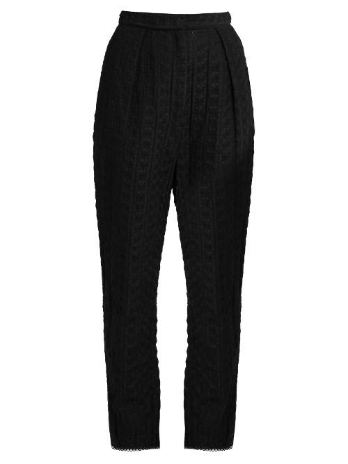 Zimmermann Zephyr Embroidered Cotton And Silk-blend Trousers