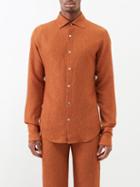Ludovic De Saint Sernin - Crinkled-crepe Shirt - Mens - Terracotta Multi