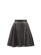 Alexander Mcqueen - Zipped Leather Suit Skirt - Womens - Black