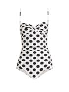 Dolce & Gabbana Twist-front Polka-dot Print Swimsuit