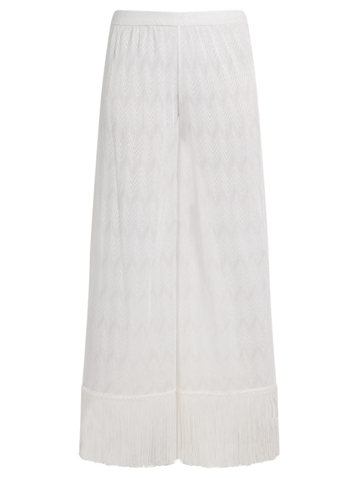 Missoni Mare Zigzag-knit Fringed-hem Trousers