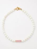 Joolz By Martha Calvo - Say Something Pearl & 14kt Gold-plated Necklace - Womens - Pink White
