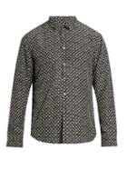 John Varvatos Swirl-print Sandwashed-silk Shirt