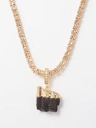 Crystal Haze - Tourmaline, Crystal & 18kt Gold-plated Necklace - Womens - Black Multi