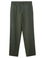 Lemaire - Belted Straight-leg Trousers - Mens - Dark Green