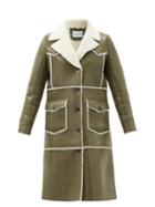 Matchesfashion.com Stand Studio - Adele Faux Shearling-trimmed Faux-leather Coat - Womens - Khaki