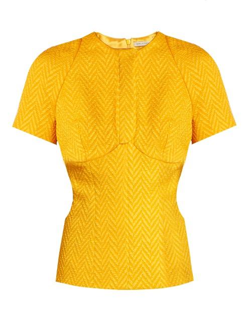 Emilia Wickstead Daisy Cut-out Chevron-matelass Top