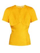 Emilia Wickstead Daisy Cut-out Chevron-matelass Top