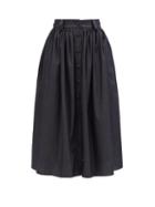 Matchesfashion.com Brock Collection - Buttoned Cotton-blend Chambray Midi Skirt - Womens - Denim