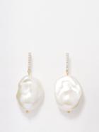 Mateo - Diamond, Baroque-pearl & 14kt Gold Earrings - Womens - Pearl