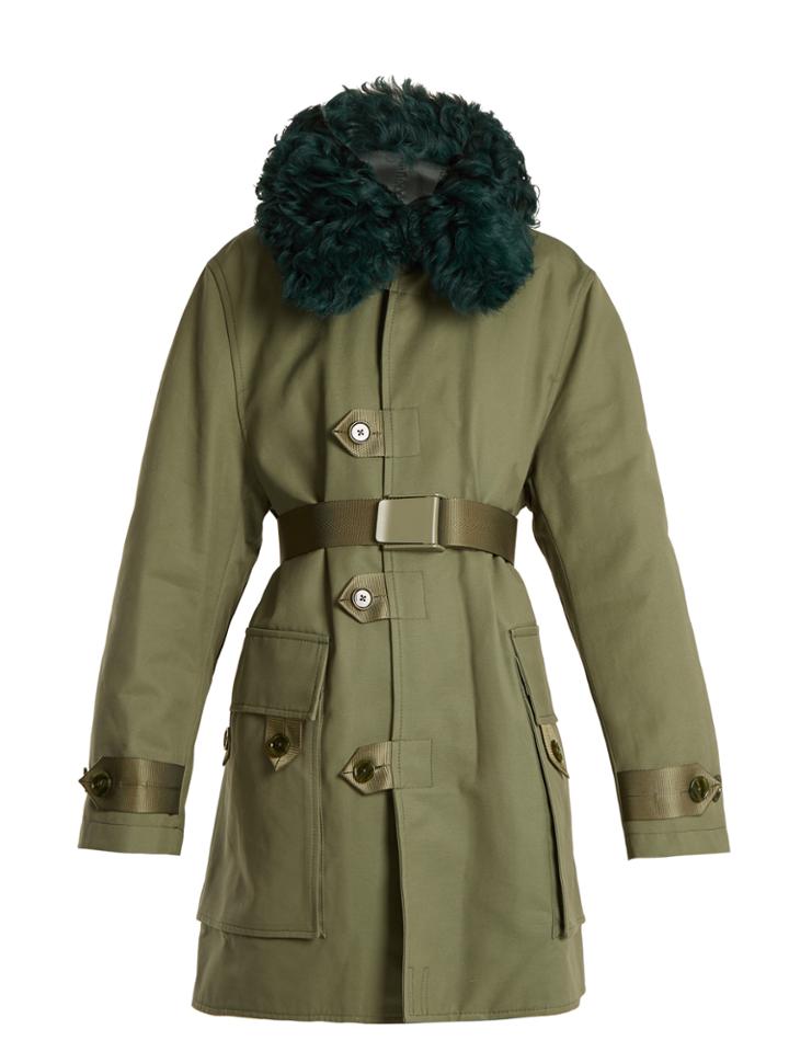 Acne Studios Cornel Shearling-collar Cotton-canvas Coat