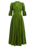 Matchesfashion.com Cult Gaia - Willow Puff Sleeve Eyelet Lace Maxi Dress - Womens - Green