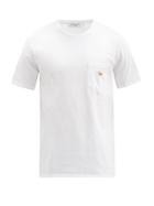 Mens Rtw Maison Kitsun - Profile Fox-patch Cotton-jersey T-shirt - Mens - White
