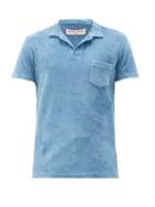 Matchesfashion.com Orlebar Brown - Patch-pocket Cotton-terry Polo Shirt - Mens - Blue