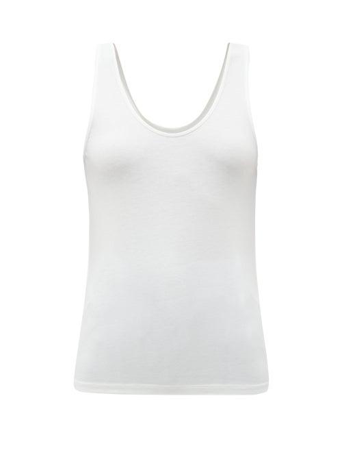 Matchesfashion.com Another Tomorrow - Scoop-neck Tank Top - Womens - White