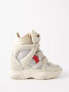 Isabel Marant - Balskee Suede And Leather Wedge Trainers - Womens - Silver