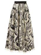 Matchesfashion.com Roksanda - Violeta High-rise Fil-coup Midi Skirt - Womens - Black Multi