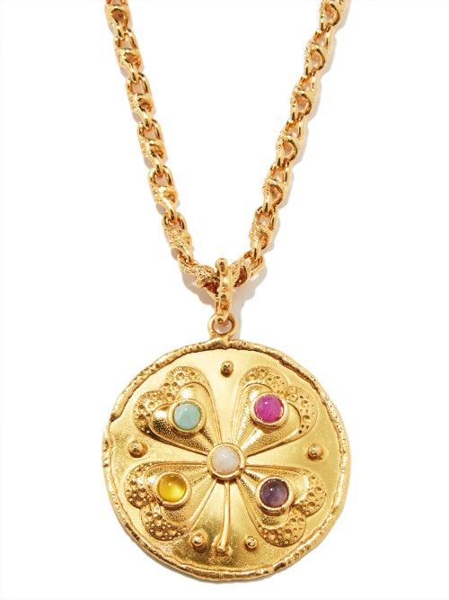 Sylvia Toledano - Medallion Clover-relief Necklace - Womens - Gold
