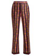 Gucci Web-striped Printed Silk Trousers