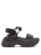 Matchesfashion.com Prada - Buckled Leather Platform Sandals - Womens - Black