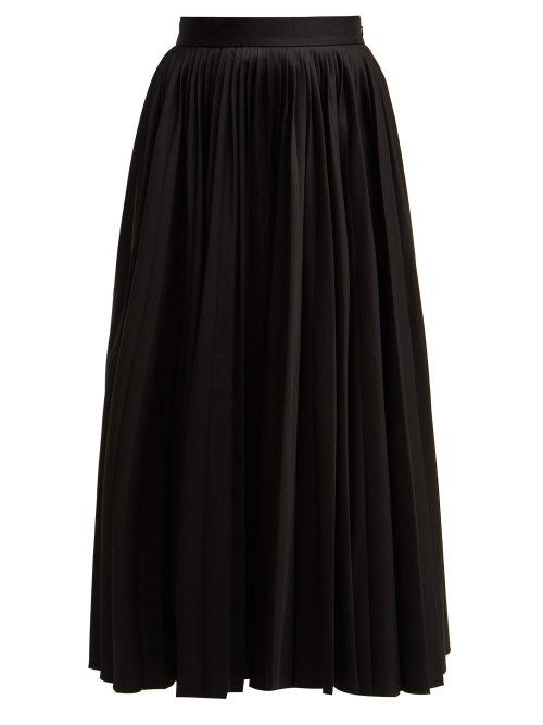 Matchesfashion.com Khaite - Keira Pleated Cotton Culottes - Womens - Black
