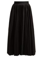 Matchesfashion.com Khaite - Keira Pleated Cotton Culottes - Womens - Black