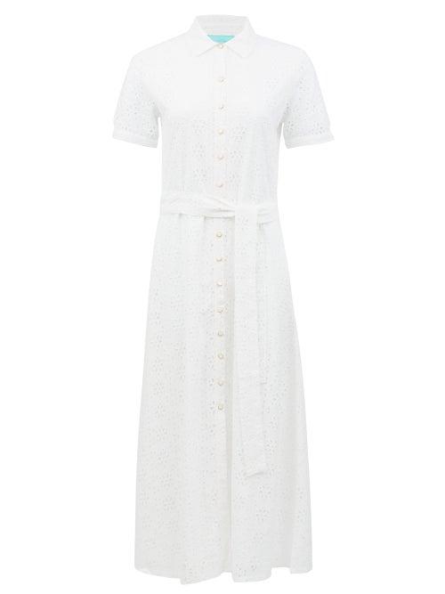 Matchesfashion.com Melissa Odabash - Vanessa Broderie-anglaise Cotton Shirt Dress - Womens - White