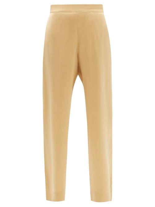 Asceno - London Sandwashed Silk-satin Pyjama Trousers - Womens - Gold