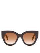 Matchesfashion.com Fendi - Cat Eye Acetate Sunglasses - Womens - Black