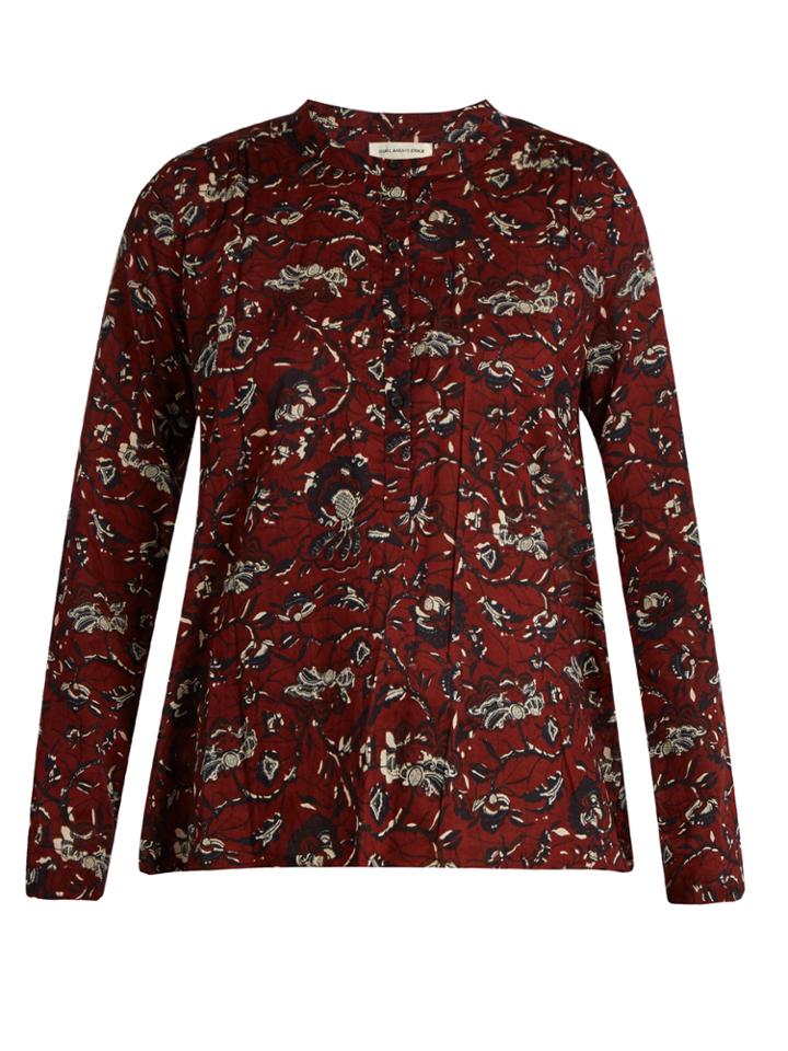 Isabel Marant Étoile Amaria Rasta Floral-print Cotton Blouse