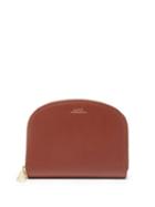 Ladies Accessories A.p.c. - Half Moon Zip-around Leather Wallet - Womens - Tan