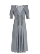 Bottega Veneta Graphic-print Stud-embellished Silk-blend Dress