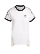 Matchesfashion.com Stella Mccartney - Logo Embroidered Lace Insert Cotton Blend T Shirt - Womens - White