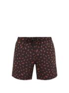 Matchesfashion.com Commas - Splodge-print Swim Shorts - Mens - Black Orange
