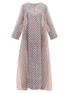 Matchesfashion.com Thierry Colson - Samia Geometric Print Cotton Blend Maxi Dress - Womens - Brown Multi