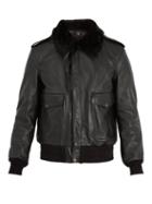 Matchesfashion.com Schott - Detachable Faux Shearling And Leather Jacket - Mens - Black