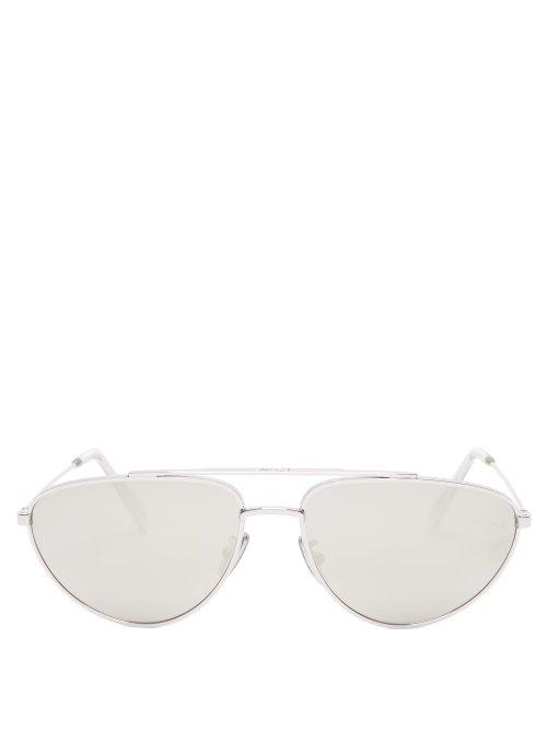 Matchesfashion.com Celine Eyewear - Mirrored Aviator Sunglasses - Womens - Silver