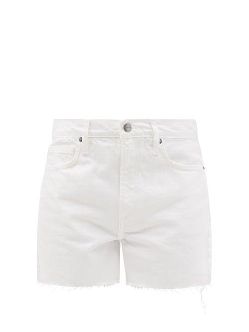 Ladies Rtw Frame - Le Simone Raw-edged Denim Shorts - Womens - White