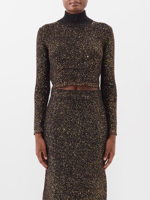 Altuzarra - Melitta Roll-neck Sequinned-knit Sweater - Womens - Black
