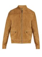 Matchesfashion.com Bottega Veneta - Intrecciato Detailed Suede Jacket - Mens - Light Brown