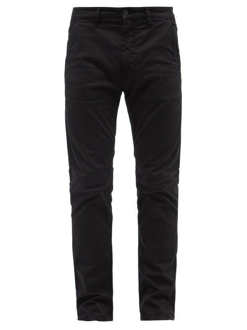 Nudie Jeans - Slim Adam Organic Cotton-blend Chino Trousers - Mens - Black